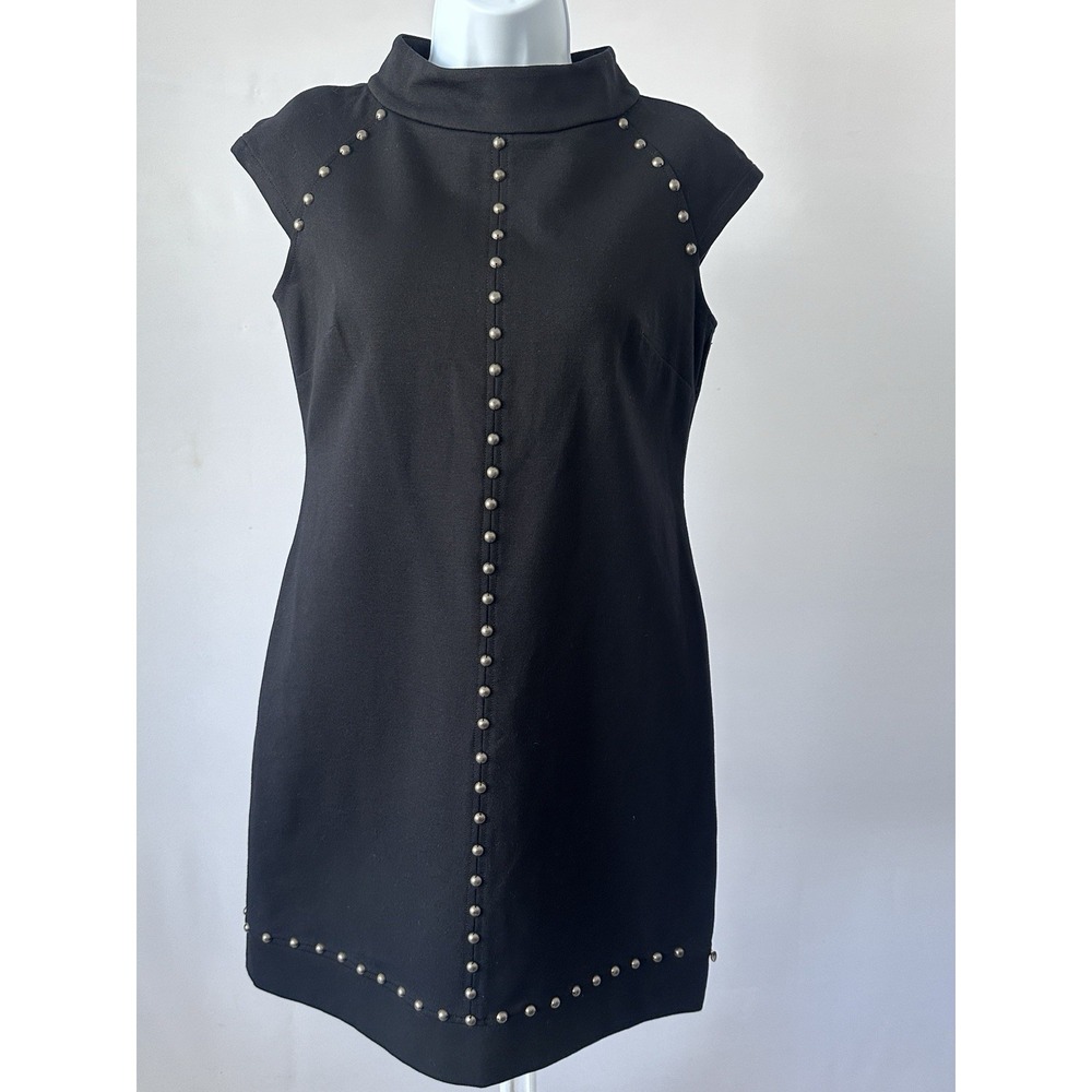 NWT Cynthia Steffe Women's Sz: 4 Black Studded Ponte Knit Sexy Dress